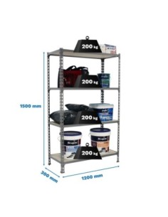 Estantería SIMONRACK SimonrackMaderclick megaplus 4/300 1500 galva/madera