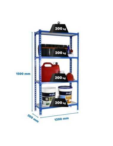 Estantería SIMONRACK SimonrackMaderclick megaplus 4/300 1500 gris/madera