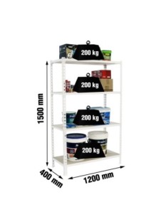 Estantería SIMONRACK SimonrackMaderclick megaplus 4/400 1500 blanco/madera