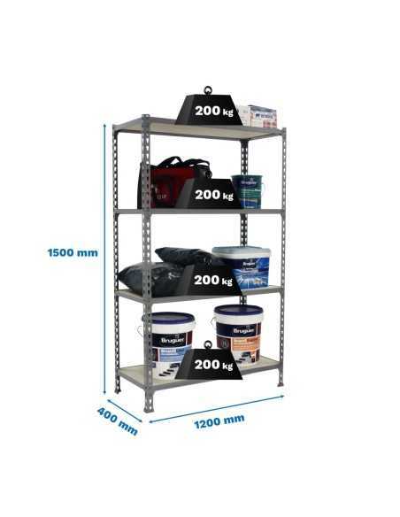 Estantería SIMONRACK SimonrackMaderclick megaplus 4/400 1500 galva/madera
