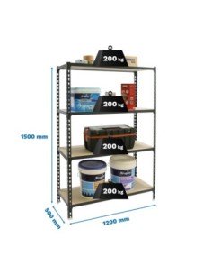 Estantería SIMONRACK SimonrackMaderclick megaplus 4/500 1500 antracita/mad