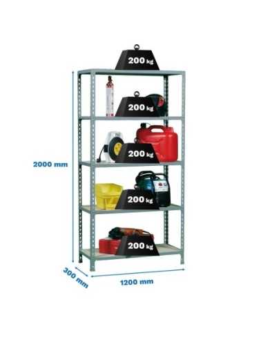 Estantería SIMONRACK SimonrackMaderclick megaplus 5/300 galva/madera