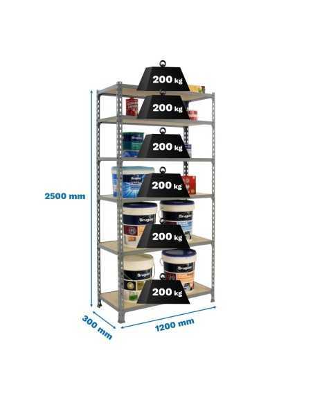 Estantería SIMONRACK SimonrackMaderclick megaplus 6/300 2500 galva/madera