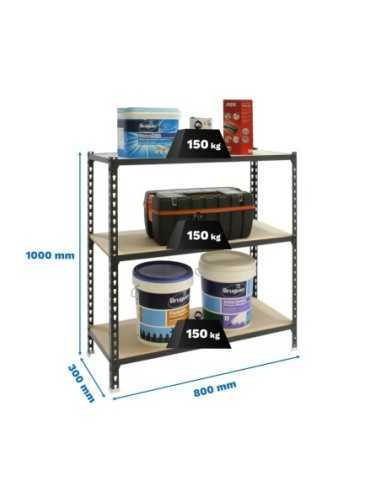 Estantería SIMONRACK SimonrackMaderclick mini 3/300 1000 antracita/madera