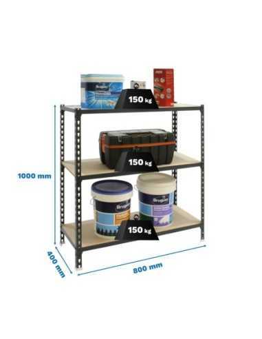 Estantería SIMONRACK SimonrackMaderclick mini 3/400 1000 antracita/madera