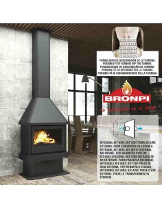 Chimenea De Leña BRONPI Lisboa Frontal Con T | Hogar Cahersa