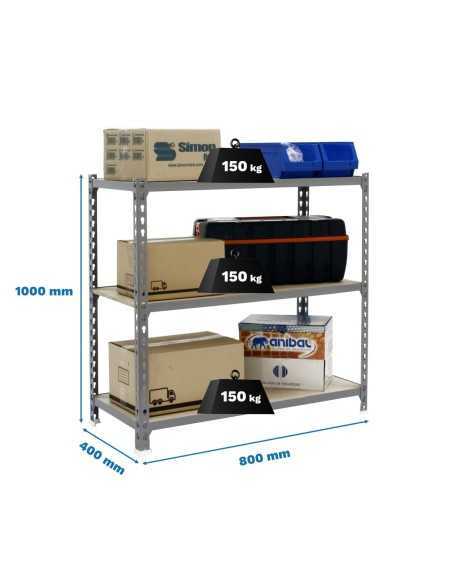 Estantería SIMONRACK SimonrackMaderclick mini 3/400 1000 gris/madera