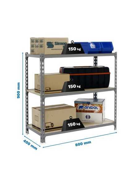 Estantería SIMONRACK Maderclick mini 3/400 900 gris/madera