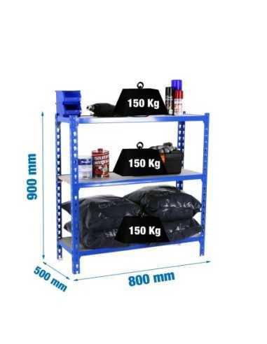 Estantería SIMONRACK Maderclick mini 3/500 900 azul/madera