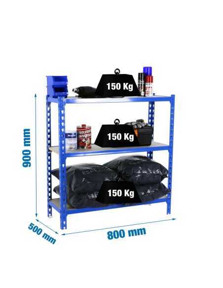 Estantería SIMONRACK Maderclick mini 3/500 900 azul/madera