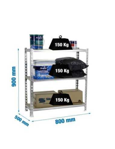 Estantería SIMONRACK Maderclick mini 3/500 900 galva/madera