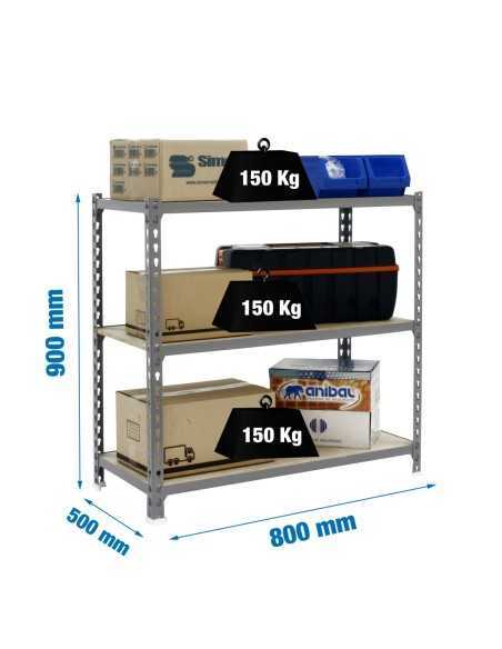Estantería SIMONRACK Maderclick mini 3/500 900 gris/madera