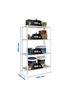 Estantería SIMONRACK Maderclick mini 4/400 1500 blanco/madera