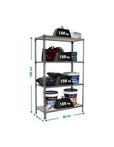 Estantería SIMONRACK Maderclick mini 4/400 1500 gris/madera