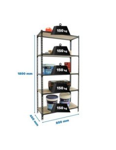 Estantería SIMONRACK SimonrackMaderclick mini 5/400 antracita/madera