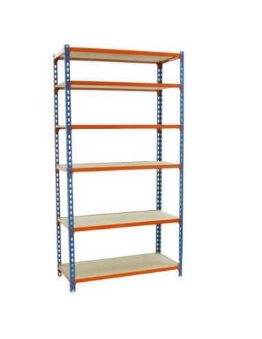 Estantería SIMONRACK Maderclick mini 6/300 azul/naranja/madera