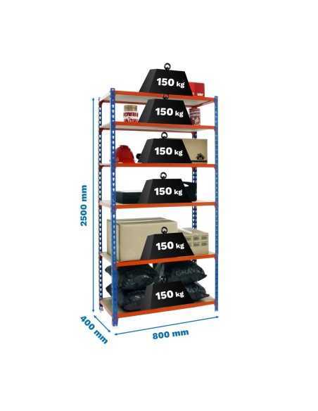 Estantería SIMONRACK Maderclick mini 6/400 azul/naranja/madera