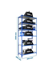 Estantería SIMONRACK Maderclick mini 6/500 azul/madera