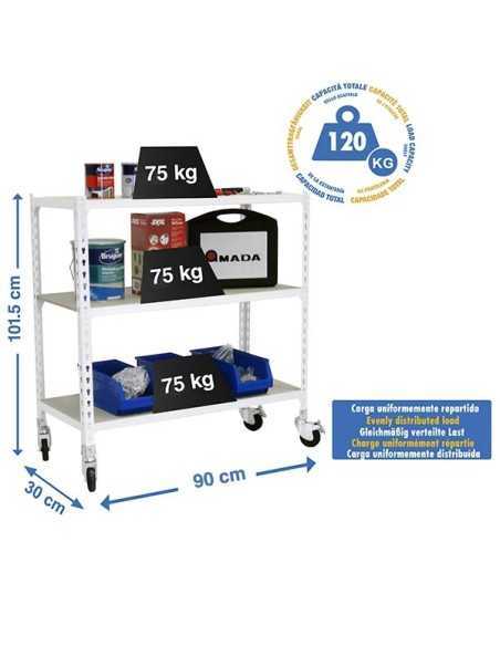 Estantería SIMONRACK Maderclick mobile 3/300 900 blanco/madera