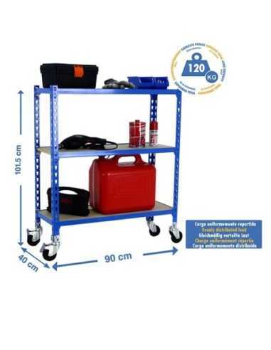 Estantería SIMONRACK Maderclick mobile 3/400 900 azul/madera