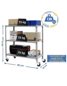 Estantería SIMONRACK Maderclick mobile 3/400 900 gris/madera