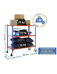 Estantería SIMONRACK Maderclick mobile 3/500 900 azul/naranja/mader