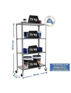 Estantería SIMONRACK Maderclick mobile 4/400 1500 gris/madera