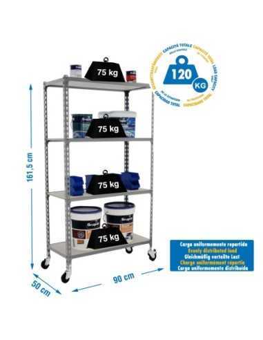 Estantería SIMONRACK Maderclick mobile 4/500 1500 gris/madera