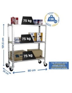 Estantería SIMONRACK Maderclick mobile mini 3/300 900 galva/madera