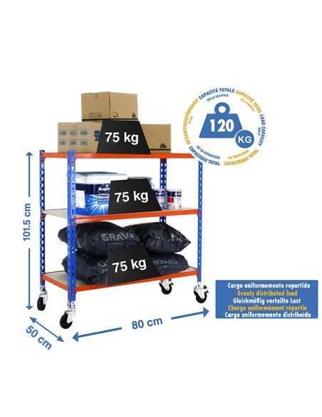 Estantería SIMONRACK Maderclick mobile mini 3/500 900 az/nar/mad