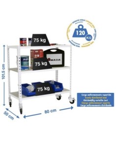 Estantería SIMONRACK Maderclick mobile mini 3/500 900 blanco/madera