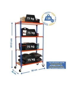 Estantería SIMONRACK Maderclick mobile mini 4/400 1500 azul/nara/ma