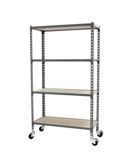 Estantería SIMONRACK Maderclick mobile mini 4/400 1500 gris/madera