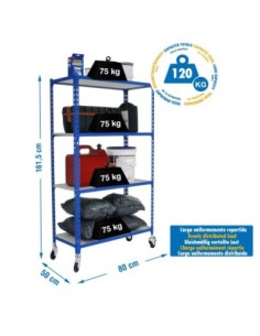 Estantería SIMONRACK Maderclick mobile mini 4/500 1500 azul/madera