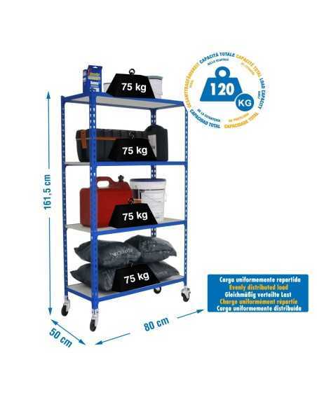 Estantería SIMONRACK Maderclick mobile mini 4/500 1500 azul/madera