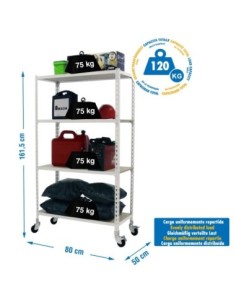 Estantería SIMONRACK Maderclick mobile mini 4/500 1500 bco/mad