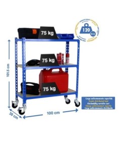 Estantería SIMONRACK Maderclick mobile plus 3/300 900 azul/madera