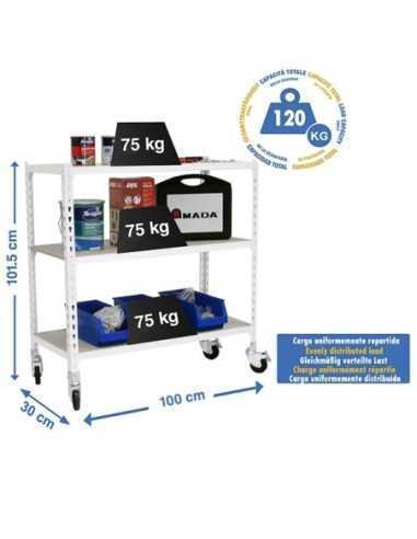 Estantería SIMONRACK Maderclick mobile plus 3/300 900 blanco/madera