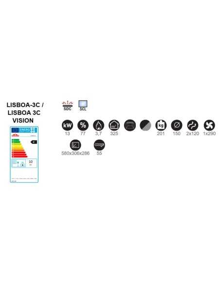 Chimenea De Leña BRONPI Lisboa-3c Con Turbin | Hogar Cahersa