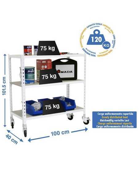 Estantería SIMONRACK Maderclick mobile plus 3/400 900 blanco/madera