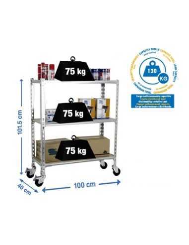 Estantería SIMONRACK Maderclick mobile plus 3/400 900 galva/madera