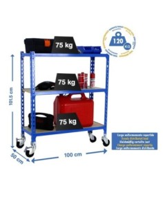 Estantería SIMONRACK Maderclick mobile plus 3/500 900 azul/nar/made