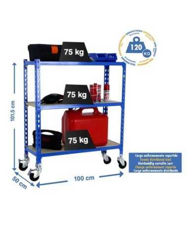 Estantería SIMONRACK Maderclick mobile plus 3/500 900 azul/nar/made