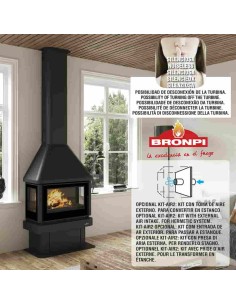 Chimenea De Leña BRONPI Lisboa-3c Con Turbin | Hogar Cahersa