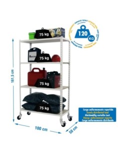 Estantería SIMONRACK Maderclick mobile plus 4/500 1500 bco/mad