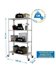 Estantería SIMONRACK Maderclick mobile plus 4/500 1500 galva/madera
