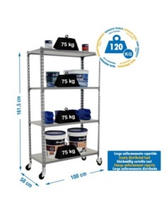 Estantería SIMONRACK Maderclick mobile plus 4/500 1500 gris/madera