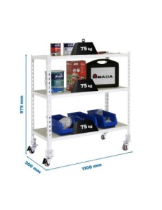 Estantería SIMONRACK Maderclick mobile superplus 3/300 900 bco/mad