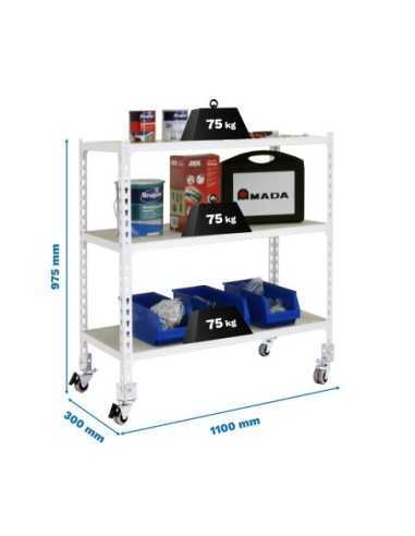 Estantería SIMONRACK Maderclick mobile superplus 3/300 900 bco/mad