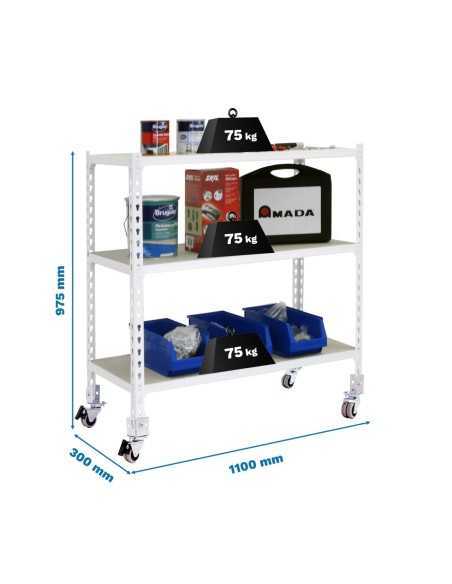 Estantería SIMONRACK Maderclick mobile superplus 3/300 900 bco/mad